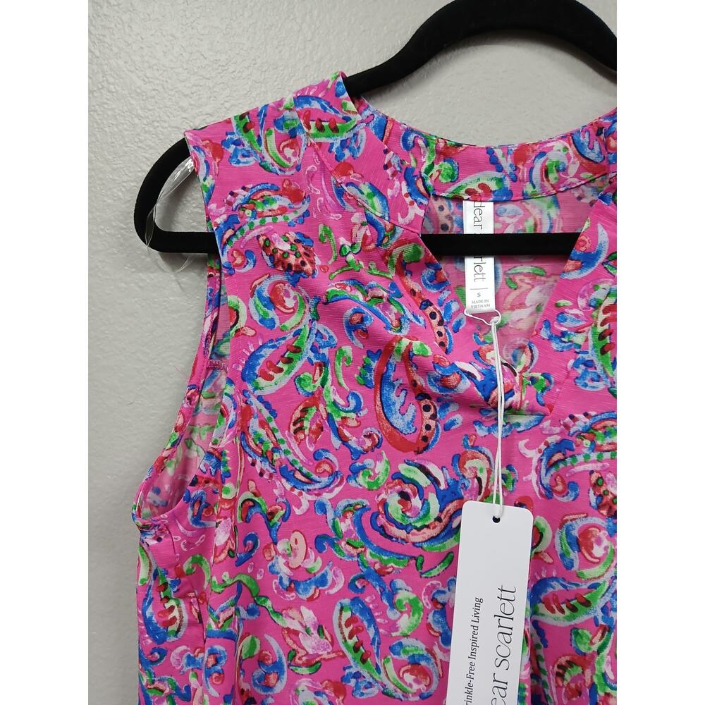 Dear Scarlett Lizzy Tank Top in Pink paisley pattern - Picture 3 of 7
